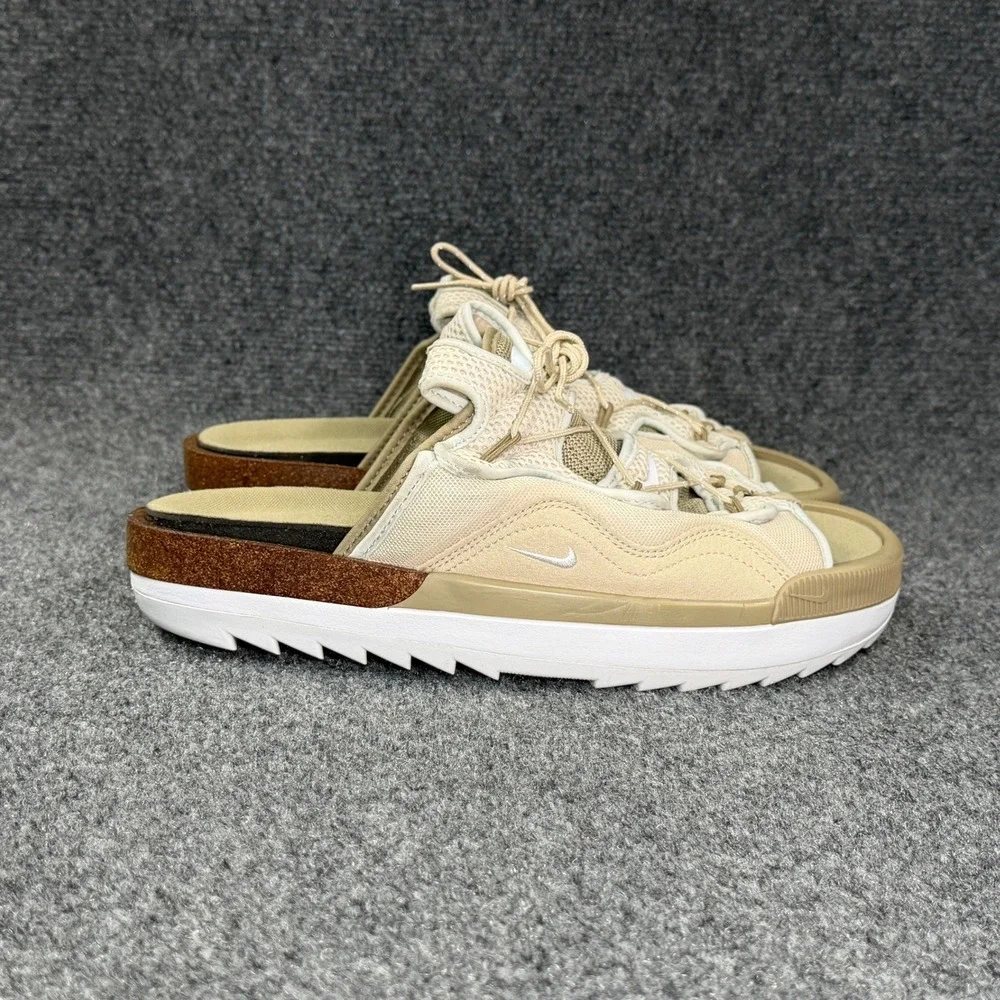 Nike Offline 2.0 Slide Sandal Men 9 Beige Khaki Athletic Retro Slip On Flip Flop